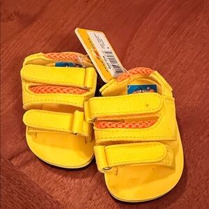 Children's Bright Yellow Velcro Sandals for Toddlers